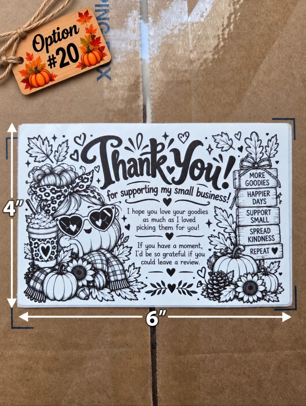 Large 4x6" Thermal Shipping Stickers - Design #20